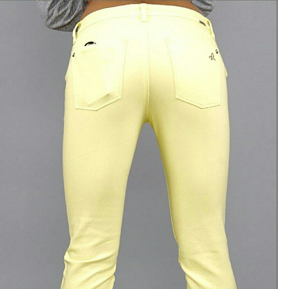 DL 1961 neon yellow angel skinny jeans size 25